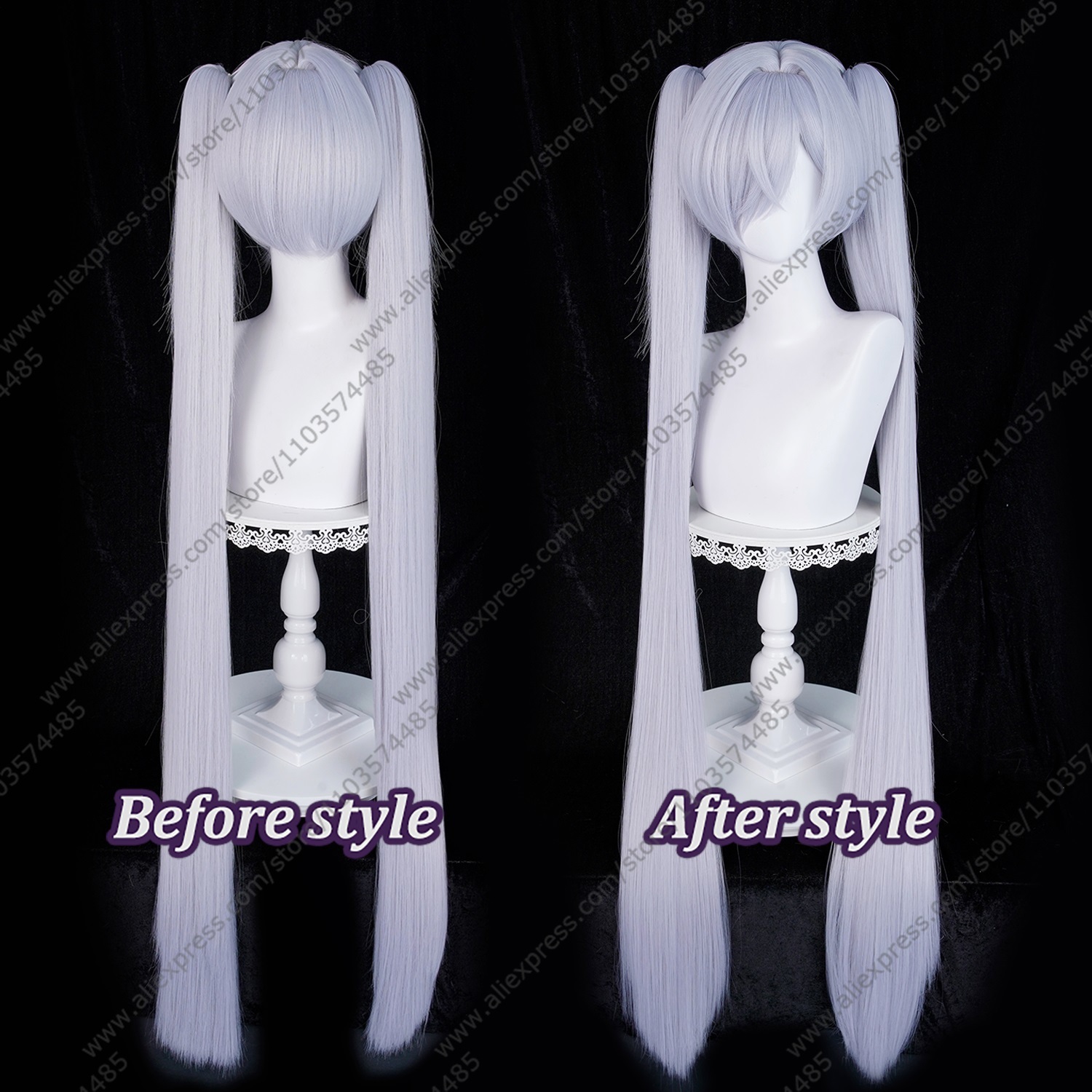 Anime Cinderella Cosplay Wigs  - Anime Cosplay Blue Hair 评论和价格
