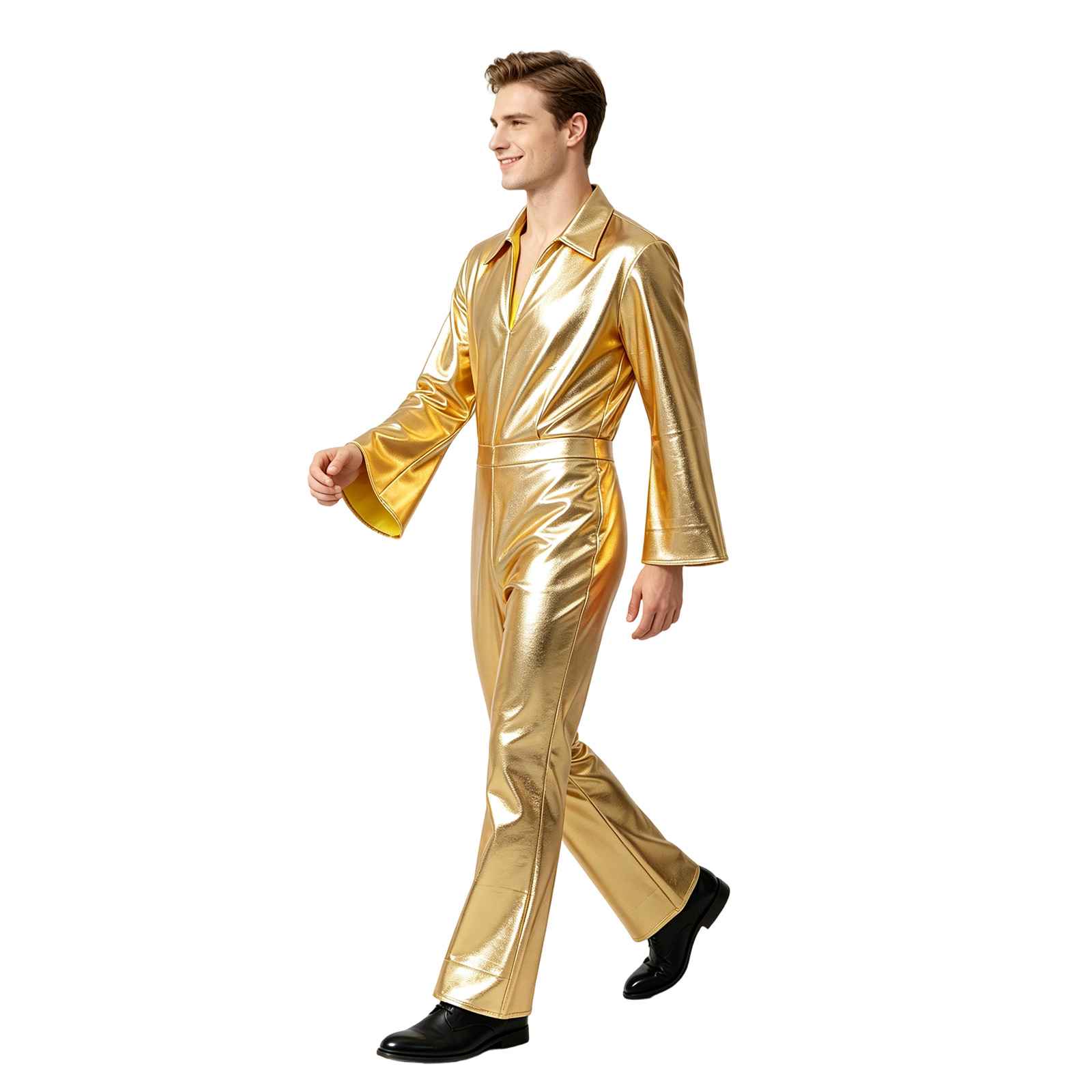 Gold Metallic Shiny Jumpsuit H - Anime Cosplay Jumpsuit 评论和价格